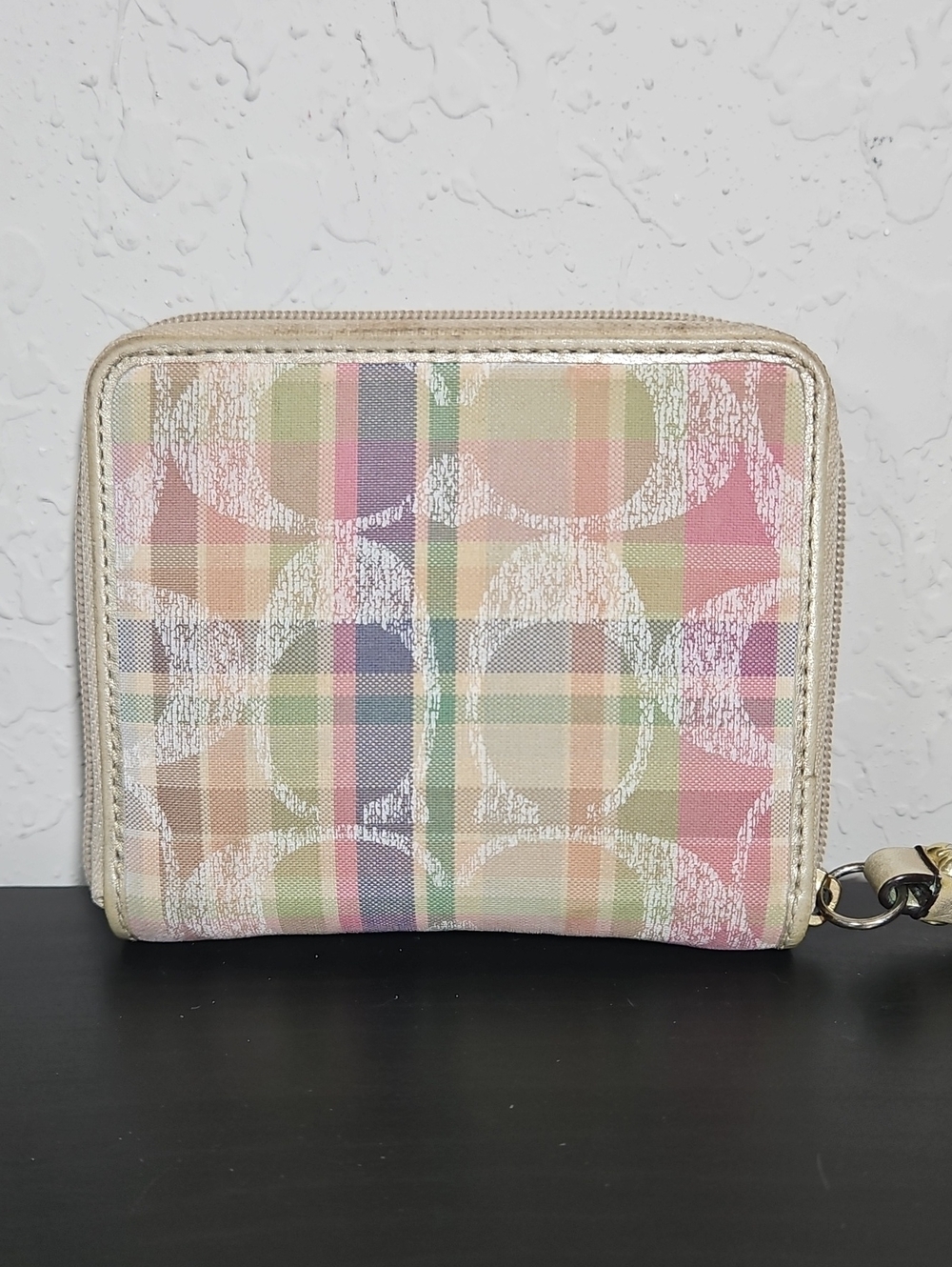 Coach Vintage Y2K Poppy Pastel Plaid Signature C Wristlet Wallet - Picture 5 of 16